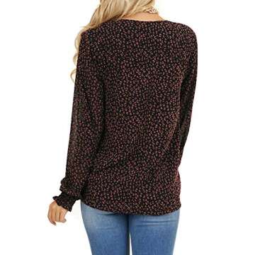 MLEBR Womens Blouse Fashion 2024 Summer Leopard Printed Long Sleeve V Neck Casual High Low Hem Chiffon Blouses Tops Shirts XXL