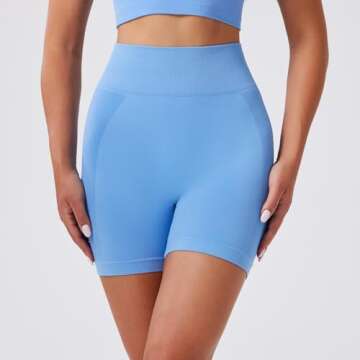 Evercute Women's Gym Shorts 3/4 Pack Seamless Scrunch Butt Lifting Workout Shorts Tummy Control Ruch...