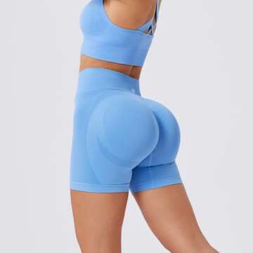 Evercute Women's Gym Shorts 3/4 Pack Seamless Scrunch Butt Lifting Workout Shorts Tummy Control Ruched Booty Smile Yoga Short