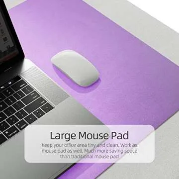 YSAGi Desk Mat, Mouse Pad,Waterproof Desk Pad,Large Mouse pad for Desk, Leather Desk Pad Large for Keyboard and Mouse,Dual-Sided Mouse Mat for Office (23.6" x 13.7", Aconite Violet+Eosine Pink)