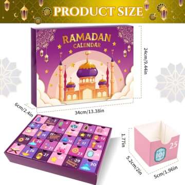 MOVINPE Ramdan Calendar with Drawers 2025 Ramadan Gifts for Kids, 30 Pre-Assembled Empty Boxes Eid M...