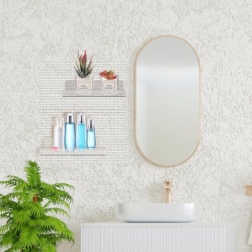 4 Set Clear Acrylic Pegboard Shelves with Metal Hooks