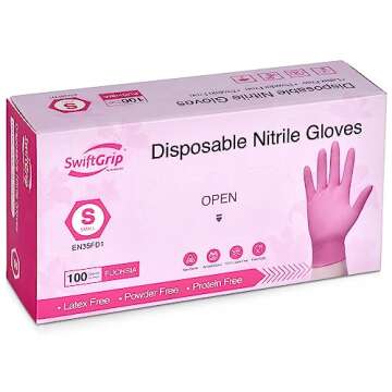 SwiftGrip Powder-Free Nitrile Gloves, Medium, 100ct Box - 3-mil, Disposable, Latex-Free, for Kitchen...