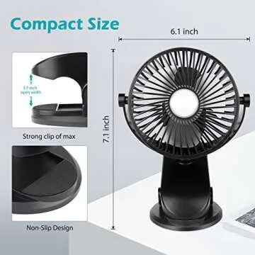 BRIGENIUS Battery Operated Clip On Fan For All Spaces