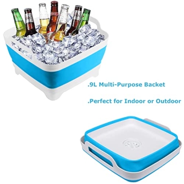 Collapsible Portable Dishpan - 9L Blue Sink