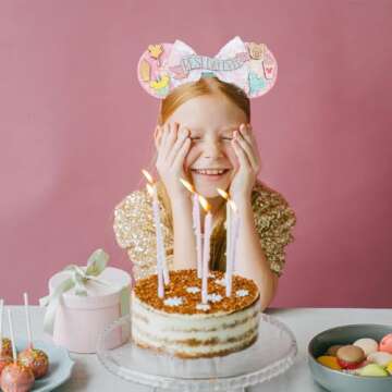 UNSPAZ Birthday Mouse Ears Headband for Women Girls