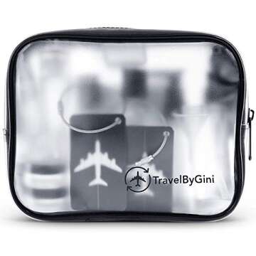 Travel Bottles & Aluminum Luggage Tags for Travel TSA Approved Toiletry Bag 12 Pack Premium Travel Accessories Travel Size Toiletries Leak Proof Refillable Travel Container for Toiletries Travel Kit