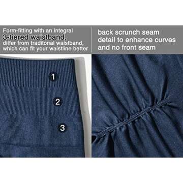 YEOREO Women Intensify Athletic Shorts Seamless Scrunch Workout Shorts High Waisted Active Gym Yoga Shorts Tuxedo Blue S