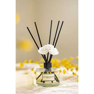CULTURE & NATURE Reed Diffuser Set 6.7oz (200ml) French Lavender Scented Diffuser with Sticks Home Fragrance Reed Diffuser for Bathroom Shelf Decor
