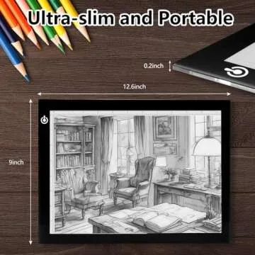 NXENTC A4 Tracing Light Pad, Ultra-Thin Tracing Light Box USB Power Artcraft Tracing Light Table for...