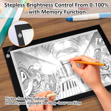 NXENTC A4 Tracing Light Pad, Ultra-Thin Tracing Light Box USB Power Artcraft Tracing Light Table for Artists, Drawing, Sketching, Animation