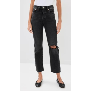 Levi's Premium Women's Wedgie Straight Jeans in After Sunset-Black