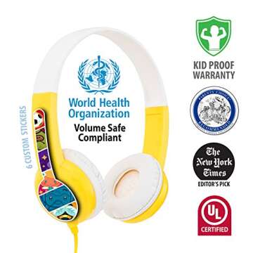 BuddyPhones Discover - Safe Kids Headphones for All Devices