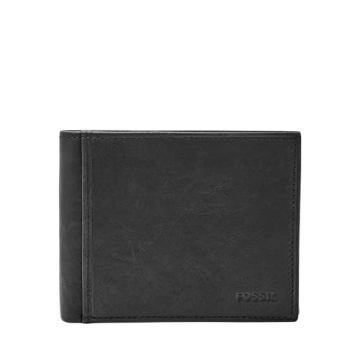 Fossil Men's Ingram RFID-Blocking Leather Bifold Wallet, Black