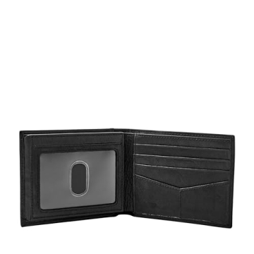 Fossil Men's RFID-Blocking Leather Wallet in Black