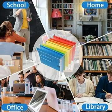 Letter-Size Hanging File Folder Organizer, Acrylic Hanging File Folder Box with Side Handles, Portable Desktop File, File Crate Folder Bin Storage for A4, Modern Flexible Design, Decorate Home Office