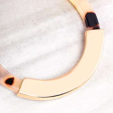 Acrylic Earrings Mottled Resin Hoop Earrings Bohemia Statement Drop Dangle Earrings for Women (Light Brown)