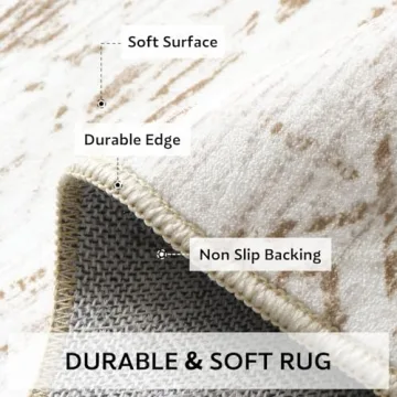 5x7 Area Rugs for Living Room Rugs, Washable Rug Neutral Carpet Soft Boho Rug for Bedroom, Large Area Rug for Play Room Dining Room Rug Indoor Brown
