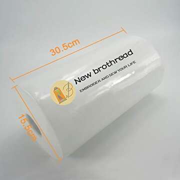New brothread Cut Away Machine Embroidery Stabilizer Backing 12" x 50 Yd roll - Medium Weight 2.5 Ou...
