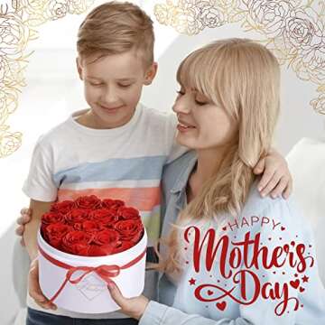 GLAMOUR BOUTIQUE Flowers Forever in a Box 12 Preserved Roses in Velvet Box for Delivery, Valentine's Day Gifts for Her, Birthday, for Women, Eternal Rose for Wife, Mom Flower - Red