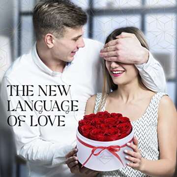 GLAMOUR BOUTIQUE Flowers Forever in a Box 12 Preserved Roses in Velvet Box for Delivery, Valentine's Day Gifts for Her, Birthday, for Women, Eternal Rose for Wife, Mom Flower - Red