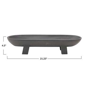 Bloomingville Mango Wood Footed, Black Tray