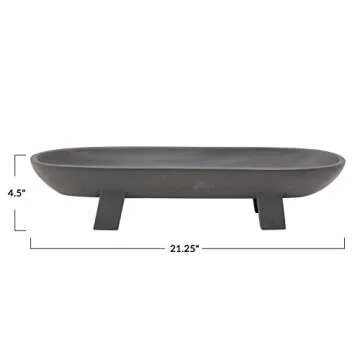 Bloomingville Mango Wood Footed, Black Tray