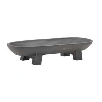 Bloomingville Mango Wood Footed, Black Tray