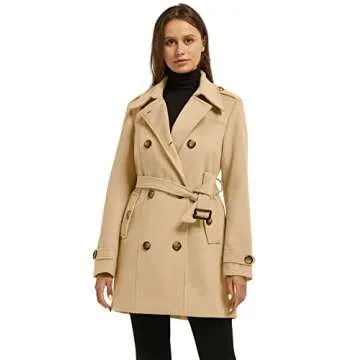 Wantdo Women's Stylish Pea Coat - Double Breasted Comfort