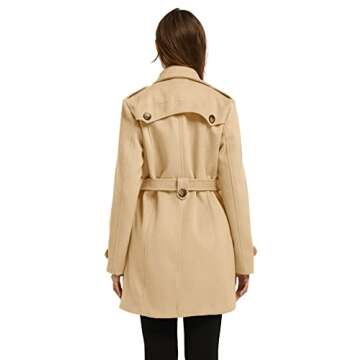 Wantdo Women's Stylish Pea Coat - Double Breasted Comfort