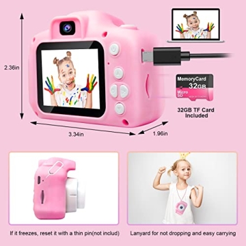 Upgrade Selfie Kids Camera for Girls 3-8 Years - Fun Gifts
