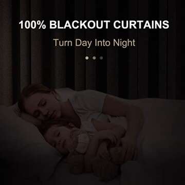 100% Blackout Shield Linen Blackout Curtains for Bedroom 96 Inches Long, Back Tab/Rod Pocket Living ...