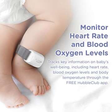 Hubble Connected Award-Winning Guardian Pro Smart Wi-Fi Enabled Baby Movement Monitor for Heart Rate & Breathing Supervision, Features HD Baby Camera with Preloaded Soothing Sounds and White Noise