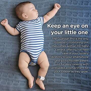 Hubble Connected Award-Winning Guardian Pro Smart Wi-Fi Enabled Baby Movement Monitor for Heart Rate & Breathing Supervision, Features HD Baby Camera with Preloaded Soothing Sounds and White Noise