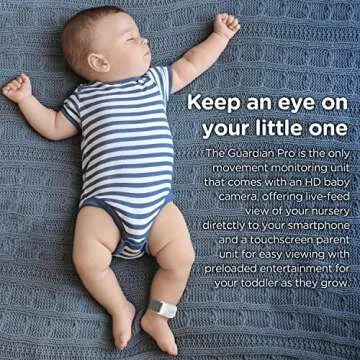 Hubble Connected Award-Winning Guardian Pro Smart Wi-Fi Enabled Baby Movement Monitor for Heart Rate & Breathing Supervision, Features HD Baby Camera with Preloaded Soothing Sounds and White Noise