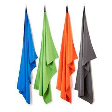 ECOdept Microfiber Travel Towel ~ Super Absorbent & Quick Dry ~ Essential Backbacking, Camping, Gym, Sports, Swimming & Beach Gear ~ Large 52" x 32" with Free Hand Towel in Gift Box