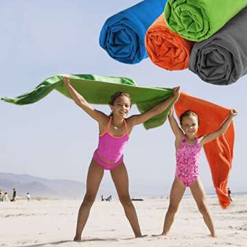 ECOdept Microfiber Travel Towel ~ Super Absorbent & Quick Dry ~ Essential Backbacking, Camping, Gym, Sports, Swimming & Beach Gear ~ Large 52" x 32" with Free Hand Towel in Gift Box