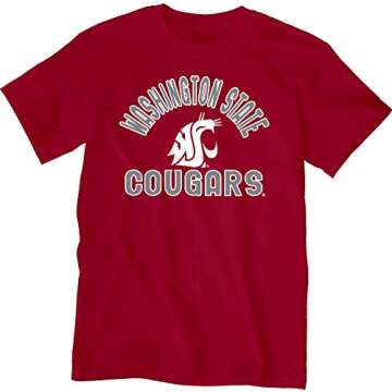 Blue 84 Men's Washington State Cougars T Shirt Line Up Team Color, Washington State Cougars Cardinal...