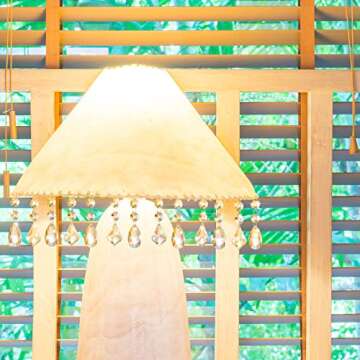 Potchen 26 Pcs Chandelier Crystals Replacement Set 38 mm Clear Teardrop Prisms Chandelier Ornament Decorations Hanging Icicle Replacement Parts for Window Wedding Lighting Lamp Decoration