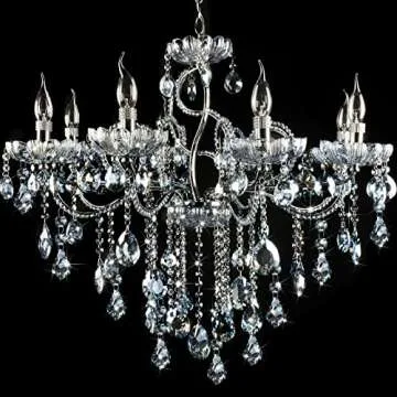 Potchen 26 Pcs Chandelier Crystals Replacement Set 38 mm Clear Teardrop Prisms Chandelier Ornament Decorations Hanging Icicle Replacement Parts for Window Wedding Lighting Lamp Decoration