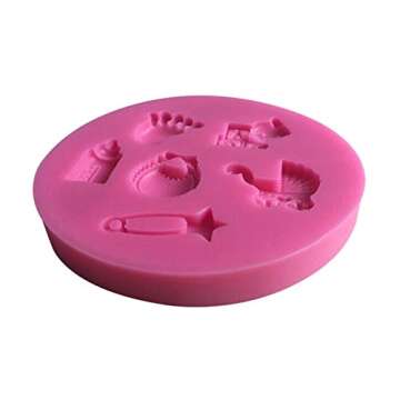 JALLRATO Baby Shower Fondant Silicone cake mold Cake Tools,Pink