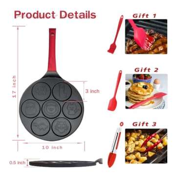 Egg Pan Omelet Pan 7-Cup Egg Cooker Pancakes Pan Breakfast Omelette Nonstick Egg Poacher Animal Mini...