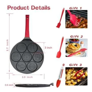 Egg Pan Omelet Pan 7-Cup Egg Cooker Pancakes Pan Breakfast Omelette Nonstick Egg Poacher Animal Mini...