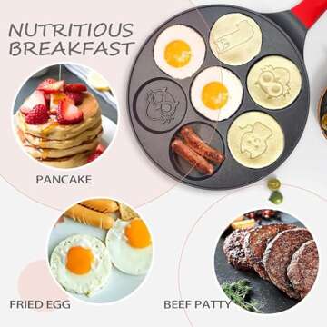 Egg Pan Omelet Pan 7-Cup Egg Cooker Pancakes Pan Breakfast Omelette Nonstick Egg Poacher Animal Mini Pancakes Maker