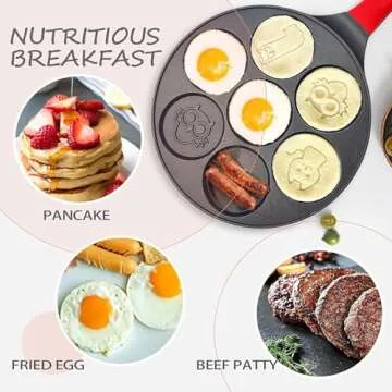 Egg Pan Omelet Pan 7-Cup Egg Cooker Pancakes Pan Breakfast Omelette Nonstick Egg Poacher Animal Mini Pancakes Maker