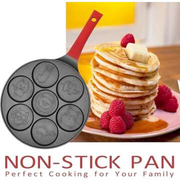 Egg Pan Omelet Pan 7-Cup Egg Cooker Pancakes Pan Breakfast Omelette Nonstick Egg Poacher Animal Mini Pancakes Maker