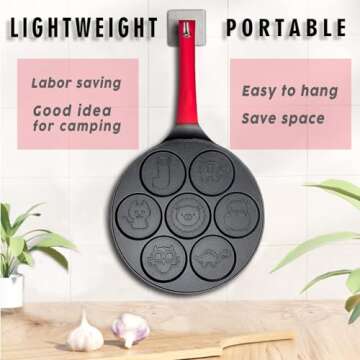 Egg Pan Omelet Pan 7-Cup Egg Cooker Pancakes Pan Breakfast Omelette Nonstick Egg Poacher Animal Mini Pancakes Maker