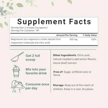 MiracleMag Calm Magnesium Powder, 2lbs | Magnesium Citrate Supplement | Sweet Raspberry Lemon Flavored | Calm & Relaxation Mineral Support | Easily Absorbed Ionic Form | Non-GMO, Vegan, Sugar Free