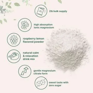 MiracleMag Calm Magnesium Powder, 2lbs | Magnesium Citrate Supplement | Sweet Raspberry Lemon Flavored | Calm & Relaxation Mineral Support | Easily Absorbed Ionic Form | Non-GMO, Vegan, Sugar Free