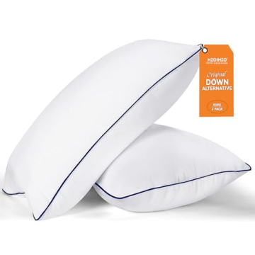 MZOIMZO Bed Pillows for Sleeping- King Size, Set of 2, Cooling Hotel Quality with Premium Soft Down Alternative Fill for Back, Stomach or Side Sleepers